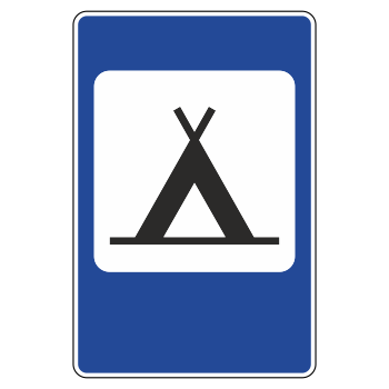 Дорожный знак 7.10 «Кемпинг» (металл 0,8 мм, II типоразмер: 1050х700 мм, С/О пленка: тип А коммерческая)